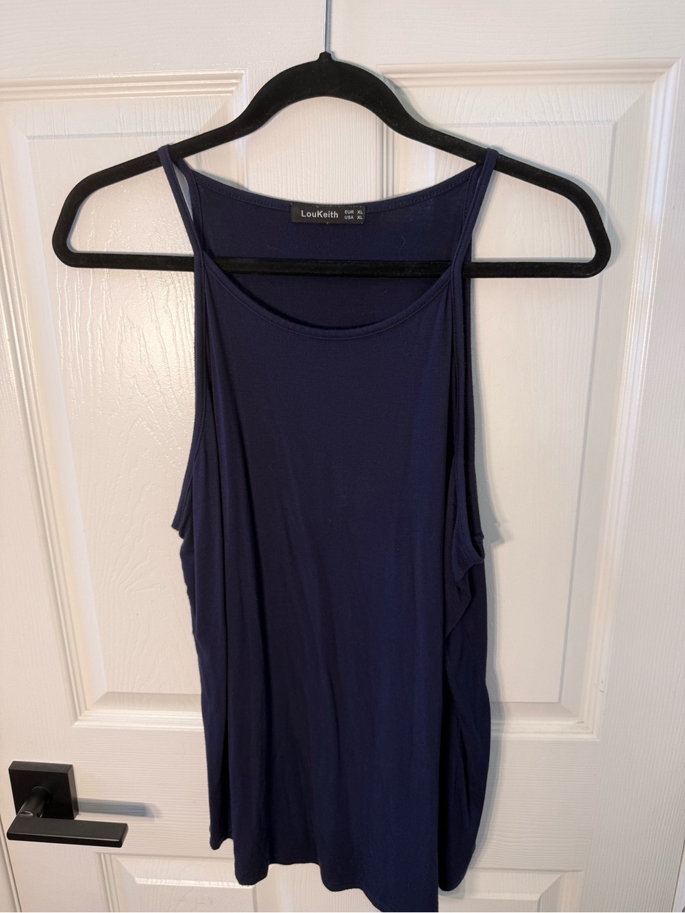 Lou Keith Navy High-Neck Tank Top